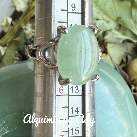 Aventurine silver gem Victorian ring boho - Picture 1 of 1